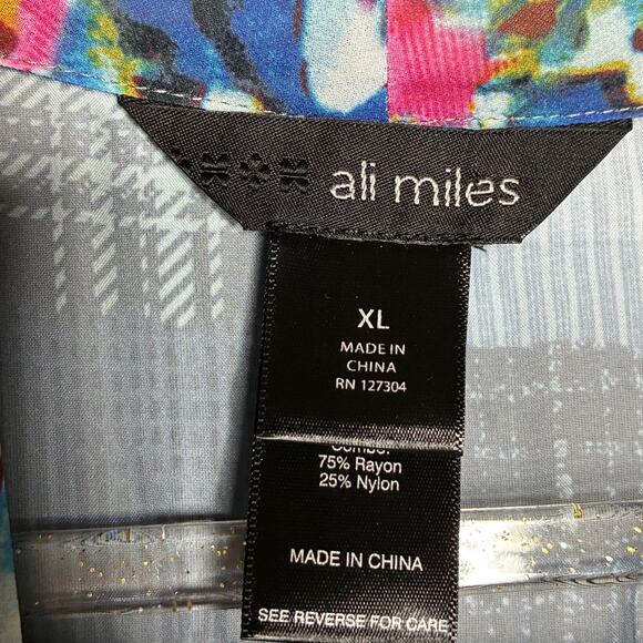 Ali Miles Women NWT Size XL Duster Vest Open Front Sheer Sleeveless Mixed Media - Picture 6 of 9